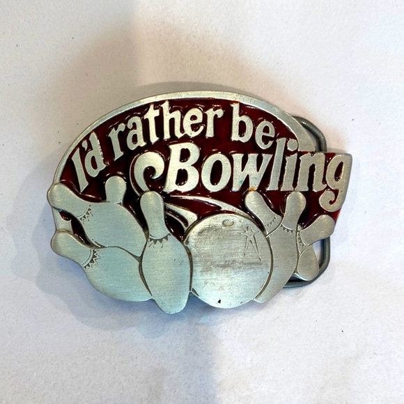 Vintage “I’d rather be bowling” belt buckle - Picture 1 of 3